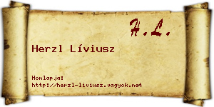 Herzl Líviusz névjegykártya